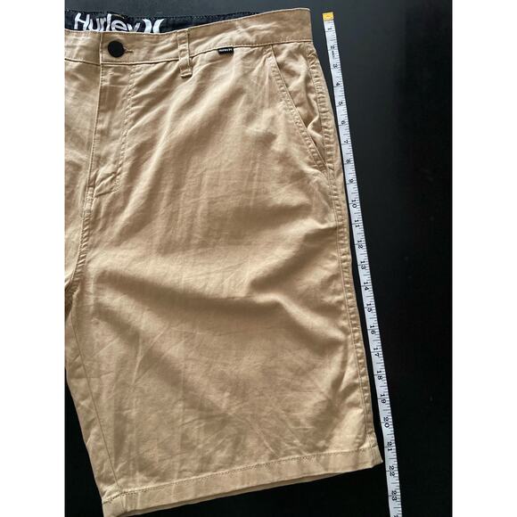 HURLEY Tan Lightweight Cotton Flat Front Shorts sz 38 - Picture 12 of 13
